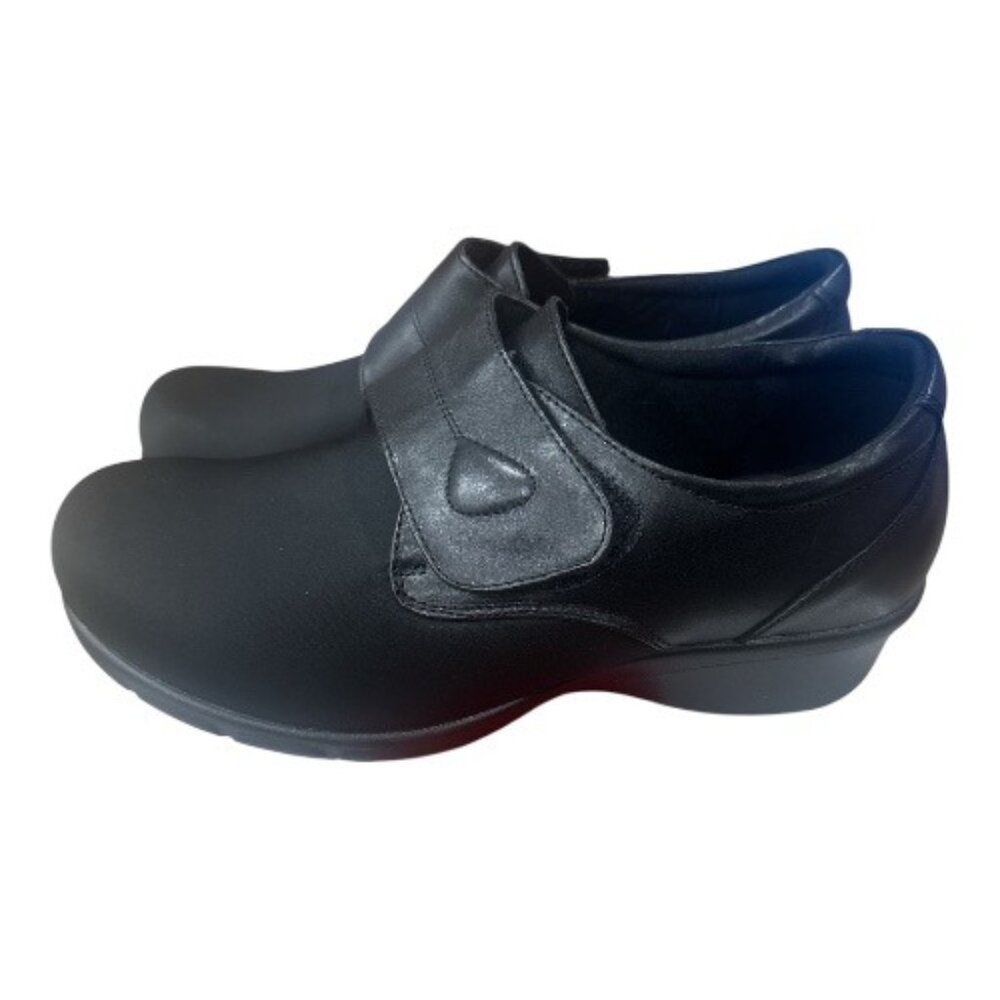 Womens Propet Wilma Black Comfort Shoes 8.5 Wide X(2E) With Adjustable Velcro St